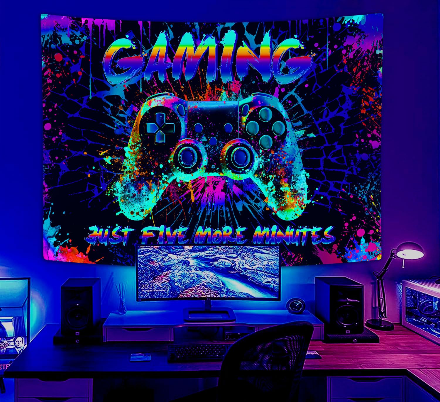 【最安値】Mサイズ vaultroom GAMING SET UP Amazon.com: Lacoiime Boys Cool Gaming Graffiti Tapestry Wall